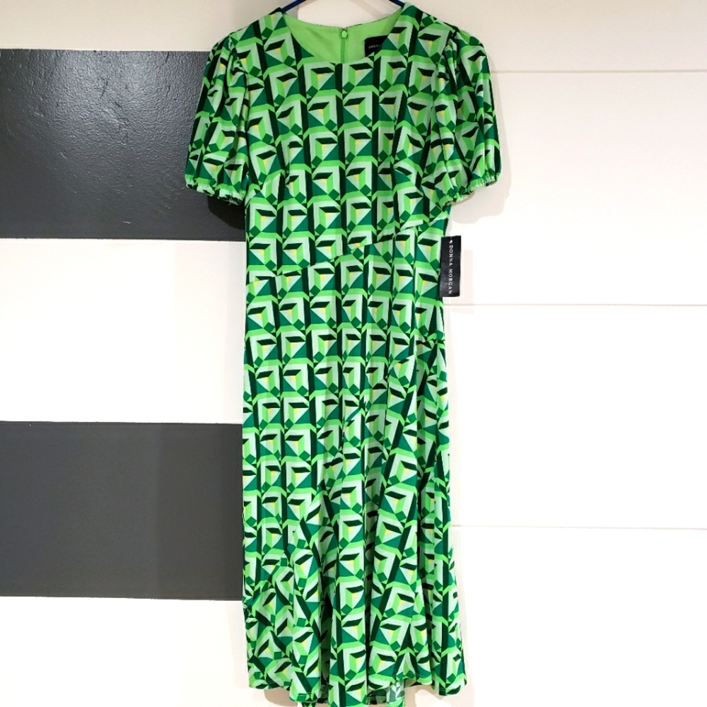 BNWT DONNA MORGAN dynamic geometric mint green beauty (2) - Picture 1 of 8